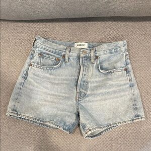 Agolde Blue Jean Shorts High-Waisted Distressed